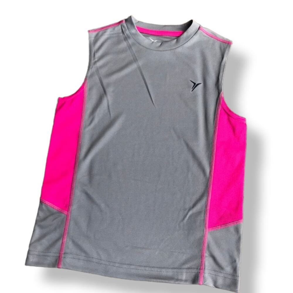 Old Navy Girls Tank Top Size S 6 7 Active Pink Gray Workout Athleisure NEW